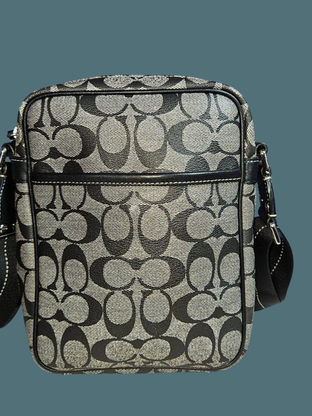Coach Signature Stripe Flight Canvas Crossbody Shoulder Messenger Bag - Unisex - Picture 3 of 15